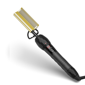 Digitale professionale 200-500F Curvo <span class=keywords><strong>Barba</strong></span> di Calore Pettini Raddrizzatore Dei Capelli <span class=keywords><strong>Spazzola</strong></span> Elettrica Premendo Hot Pettine <span class=keywords><strong>per</strong></span> il Nero Naturale Dei Capelli - Product Image 2