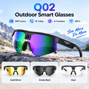 Gafas Inteligentes Q02 con IA 2026, Gafas Deportivas para Ciclismo al Aire Libre, Traducción por IA, Llamadas por BT, Reproducción de Música - Product Image 2