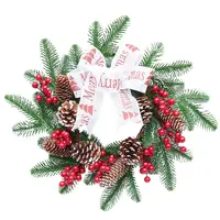 40cm Weihnachts kranz Natural Berry Natural Pine Cone und Schnee, rote Weihnachts dekoration Coroa de Natal Corona deNavidad