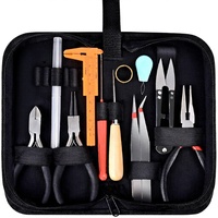 Kit d'outils de fabrication de bijoux, 19 pièces, avec étui de rangement à fermeture éclair, pour la création et la réparation