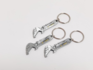 Unique Digger Shaped Metal <b>Key</b> Fobs with <b>Custom</b> Printed Pattern for Machinery Fans & Worksite Souvenirs - Product Image 2