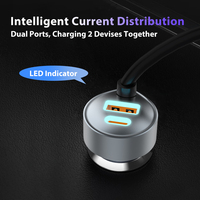 Chargeur de voiture USB C 65W pour iPhone 16 Pro Max Plus,PD & QC3.0 avec câble enroulé de type C de 3.94 pieds, adaptateur de chargeur de téléphone rapide pour voiture