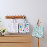 Sac à main matelassé grande capacité pour femme, motif mignon imprimé, en tissu doux, sac de shopping portable, grand sac fourre-tout à bandoulière pour filles