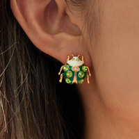 Bijoux pour femmes, style américain, boucles d'oreilles en acier inoxydable, luxe léger, design d'insectes et d'animaux, bijoux printemps-été