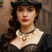 Nouvel Arrivage Transfrontalier : Cache-œil de Pirate Steampunk Rétro Gothique Vintage, Collier, Accessoire de Costume, Accessoire de Cosplay pour Enfants