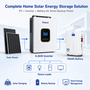 Onduleur solaire hybride Solard 6,2 kW 6200 W à onde sinusoïdale pure 48 V 51,2 V 230 V monophasé avec chargeur MPPT - Product Image 2