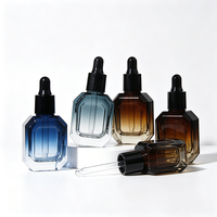 Flacon compte-gouttes carré en verre de 10 ml, bords coupés, sérigraphié, pour huiles essentielles, sérum, contenant cosmétique rechargeable