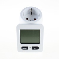 Compteur d'énergie électrique numérique monophasé avec prise EU, grand écran LCD, 16A 230V-50Hz, obturateur de sécurité enfant