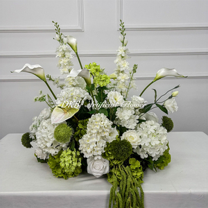 Wholesale Hot Sale Realistic Fresh <strong>Wedding</strong> Aisle Floral Decoration 70cm Artificial <strong>Green</strong> <strong>White</strong> Flower Aisle Flowers <strong>Bouquet</strong> - Product Image 3