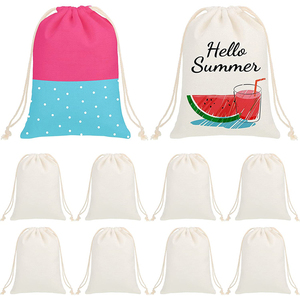 Sublimation Blank Drawstrings Bags Reusable Muslin Sachet Backpacks Jewelry Candy Present Bag DIY Heat Transfer Linen Bags