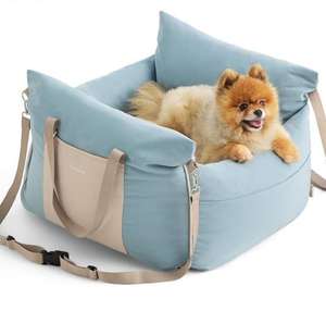 Asiento de coche de lujo para gatos, cama de viaje para cachorros, asiento elevador impermeable para perros, asiento de lona informal para perros pequeños, asiento de coche para perros pequeños - Product Image 6