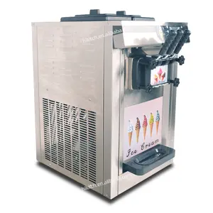 Stainless steel soft ice cream making machine 40L/H rolled ice cream machine 3 flavor double compressor precooling