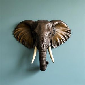 Decorazione Murale <span class=keywords><strong>in</strong></span> Taxidermia Personalizzata <span class=keywords><strong>all</strong></span>'Ingrosso, Scultura Artistica per Arredamento Casa, Imitazione <span class=keywords><strong>Testa</strong></span> di <span class=keywords><strong>Elefante</strong></span> <span class=keywords><strong>in</strong></span> Resina - Product Image 6