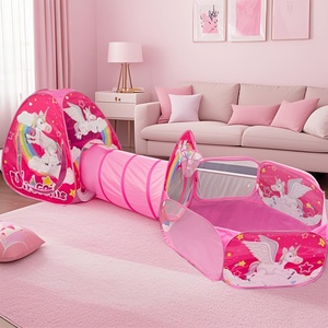 Château de princesse rose 3 en 1, <span class=keywords><strong>yourte</strong></span>, tente pliable pour enfants, tente de jeu pop-up pour filles, cadeau - Product Image 1