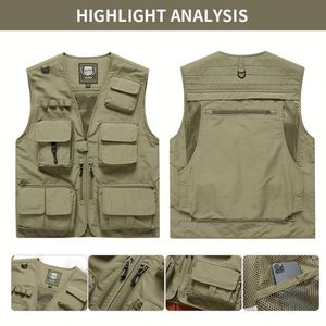 Chaleco Multibolsillos para Hombre, Chaleco de Pesca, Escalada, Senderismo, Fotografía, Campamento, Voluntariado, Chaleco de Invierno - Product Image 2