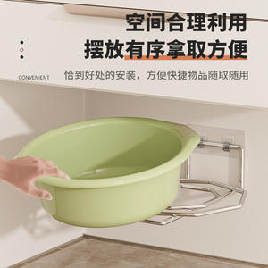 ชั้นวางของในห้องน้ำแบบติดผนังสแตนเลสทรงสี่เหลี่ยมมุมฉาก ทนทาน ไม่ต้องเจาะ - Product Image 4