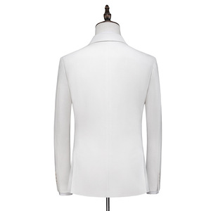 S1041Q New Fashion High-quality Temperament Suit White <b>Large</b> Size Casual Suit Three-piece Slim Groom Wedding Men's Suit - Product Image 2