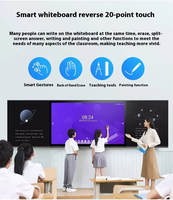 Tableaux interactifs intelligents pour salles de classe AI, écrans plats tactiles 4K de 65, 75, 86, 98 et 110 pouces pour l'enseignement scolaire