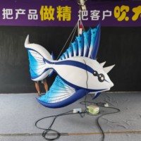 Modèles publicitaires gonflables personnalisés en forme de poisson pour la promotion d'événements, résistants à l'eau et à l'usure