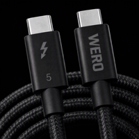 Câble Thunderbolt 5 Type-C 120 Gbps 240 W 8K 60 Hz Vidéo 16 Cœurs Tressé pour Ordinateur Portable SSD Moniteur