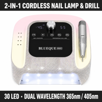 Perceuse à ongles électrique sans fil silencieuse de qualité professionnelle 45000 tr/min avec double écran LCD et contrôle de vitesse de précision rechargeable