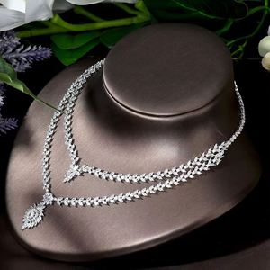 HIBRIDE exclusif 4 pièces collier et boucle d'oreille nigérian de mariée pour les femmes fête luxe dubaï CZ cristal ensembles de bijoux de mariage N-1038 - Product Image 5