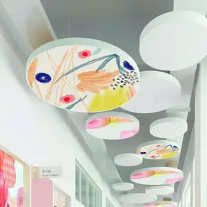 새로운 디자인 화이트 웨이브 타입 매달린 유리 섬유 천장