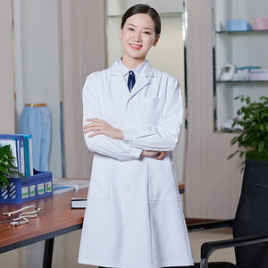 Superventas nuevo estilo de manga larga bata de laboratorio para hombres y mujeres personalización Logo impresión laboratorio bata Hospital Doctor enfermera uniforme - Product Image 2