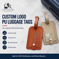 Étiquette de bagage personnalisée en cuir PU souple, écologique, résistante à l'eau, durable, avec logo tendance, créatif et luxueux, et couvercle de confidentialité rotatif