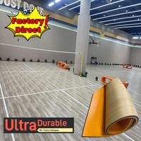 Revêtement de sol sportif antidérapant en PVC écologique, imitation bois, en rouleau, pour intérieur/extérieur, terrain de basket-ball, badminton, gymnase, école