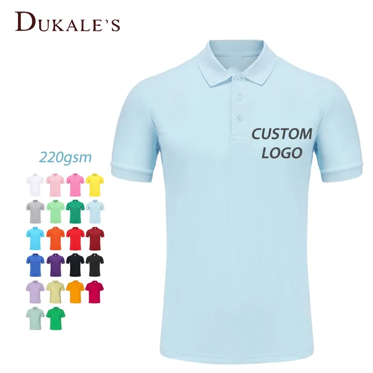Ducale Kaus Polo Pria Lengan Pendek, Kaus Polo Pique Golf, Kaus Polos 100% Katun 210gsm Homme dengan Kerah