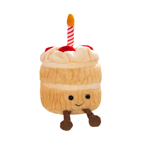 All'ingrosso buon compleanno peluche nuovo design kawaii smiley farcito torta di fragole bambola candela - Product Image 1