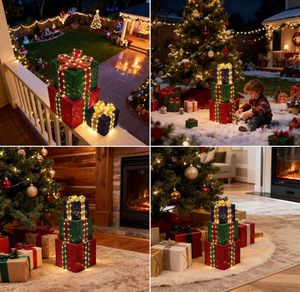 Cajas de Regalo con Luces LED Blancas Cálidas de Navidad, Preiluminadas, Diferentes Tamaños, Decoración Navideña para Interiores y Exteriores, IP65 - Product Image 6