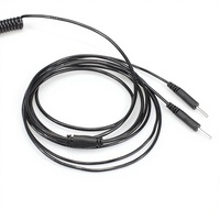 Câble d'électrode de physiothérapie à tête banane 4.0, connecteur à aiguille 2.0, cordon d'alimentation à ressort en PU ignifuge pour courant continu basse puissance