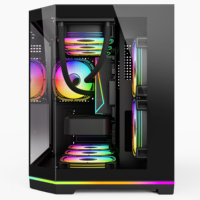 Boîtier d'ordinateur de jeu en acier OEM avec fenêtre latérale, MicroATX, tour moyenne, USB 3.0, refroidisseur à eau 360 mm
