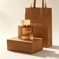 Flacon de parfum vide en ambre de luxe personnalisé de 30 ml/100 ml/50 ml avec vaporisateur à pompe, boîte et sac pour parfums