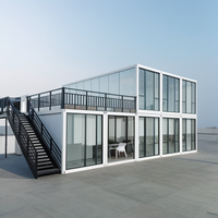 Casa Contenedor Modular Prefabricada de Acero Personalizable de 20 y 40 pies, Vivienda Pequeña Prefabricada con Ventana de Vidrio y Panel Sándwich