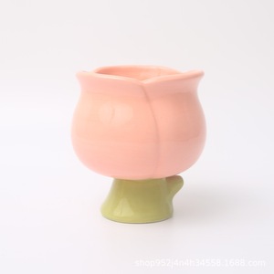 Nouveauté créative personnalisée, cadeau, tasse mignonne, tasse à café avec fleur de tulipe, crème glacée, dessert, salade, bagatelle, mousse au yaourt, tasse à thé florale - Product Image 6