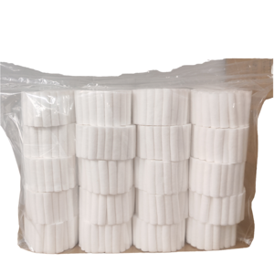Venta al por mayor de fábrica: Rollo de algodón dental absorbente original de 20*20mm, 450g/bolsa PE, tapones nasales dentales. - Product Image 6