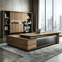 Bureau de direction de luxe moderne en bois avec tiroir, mobilier de bureau pour PDG