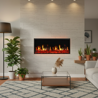 Cheminée électrique LCD holographique 3D moderne avec télécommande, encastrable murale, intelligente, protection contre la surchauffe intégrée