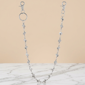 Customized fashionable silver punk dice <b>waist</b> <b>chain</b>, stainless steel waterproof <b>chain</b>, neutral hip-hop accessories, suitable for - Product Image 1