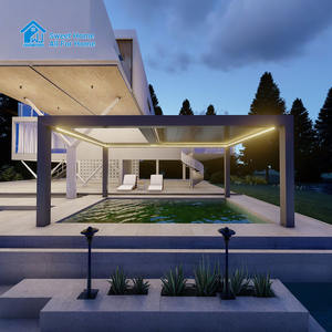 Pérgola Bioclimática Motorizada Moderna Sweet Home, Plegable y Retráctil, Estructura de Aluminio Impermeable <span class=keywords><strong>para</strong></span> Área de Piscina, Casa de Verano - Product Image 4