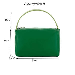 Sac à main en cuir souple contrasté tendance, petit sac carré vert, design de niche, sac décontracté pour femme, idéal pour le shopping en ville - Product Image 6