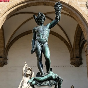 YOUFINE Statua di Perseo con Medusa in Bronzo a Grandezza Naturale Personalizzata, Patinata, <span class=keywords><strong>Mitologia</strong></span> Greca Classica per Musei e Piazze - Product Image 1