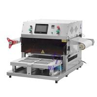 Machine de scellage thermique automatique pneumatique pour barquettes carrées de restauration rapide, vente directe d'usine Wanhe, machine à injection d'azote gazeux