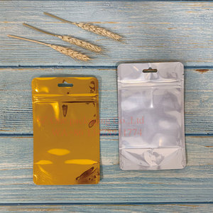 Bolsa de plástico con cremallera para alimentos, material laminado, acabado mate, color dorado - Product Image 4