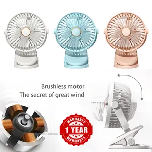 Ventilateur de bureau rechargeable du fabricant OEM 3 vitesses 5v ventilateur à clip usb mini moteur sans balai vent fort refroidissement petit ventilateur de bureau