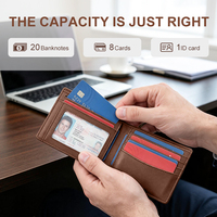 Dompet Kulit Halus Custom Gemuime Leather RFID Blocking Bifold Dompet Pria Custom Pabrik Dompet Kartu Kredit untuk Pria