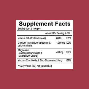 मजबूत हड्डियों और दांतों के लिए विटामिन डी 3 और जिंक आहार पूरक के साथ निजी लेबल कैल्शियम मैग्नीशियम नरम कैप्सूल - Product Image 2